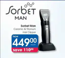 Clicks Sorbet Man Ceramic & Titanium Hair Clipper offer