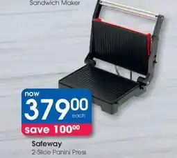 Clicks Safeway 2-Slice Panini Press offer