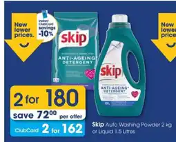 Clicks Skip Auto Washing Powder 2 kg or Liquid 1.5 Litres offer