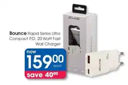 Clicks Bounce Rapid Series Ultra Compact P.D. 20 Watt Fast Wall Charger offer