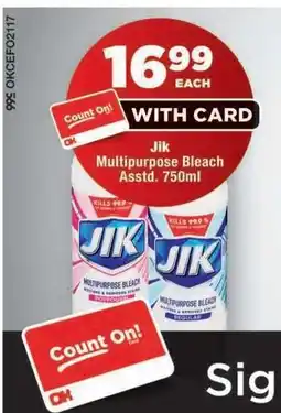 OK Foods JIK multipurpose bleach offer