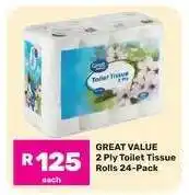 Game Great Value 2 Ply Toilet Tissue Rolls 24-Pack offer