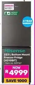 Game Hisense 223 L Bottom Mount Freezer Fridge (H310BIT) offer