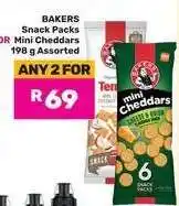 Game BAKERS Snack Packs Mini Cheddars offer