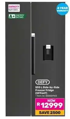 Game DEFY 555 L Side-by-Side Freezer Fridge (DF647) offer