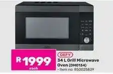 Game DEFY 34 L Grill Microwave Oven (DMO134) offer