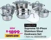 Game Supreme 12-Piece Stainless Steel Cookware Set offer