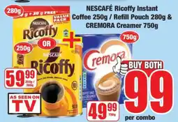 Boxer NESCAFÉ Ricoffy Instant Coffee 250g / Refill Pouch 280g & CREMORA Creamer 750g offer