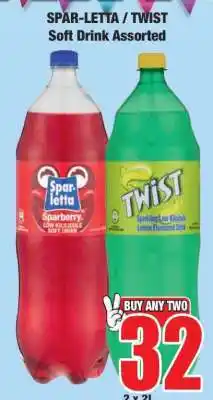 Boxer SPAR-LETTA / TWIST Soft Drink Assorted offer
