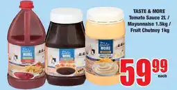 Boxer TASTE & MORE Tomato Sauce 2L / Mayonnaise 1.5kg / Fruit Chutney 1kg offer