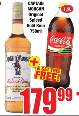 Boxer CAPTAIN MORGAN ORIGINAL SPICED GOLD RUM 750ml offer