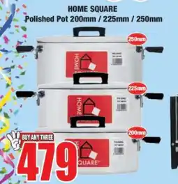 Boxer HOME SQUARE Polished Pot 200mm / 225mm / 250mm offer
