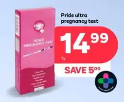 PEP Pride ultra pregnancy test offer
