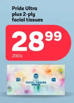 PEP Pride Ultra plus 2-ply facial tissues offer