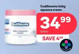 PEP Cuddlesome baby aqueous cream offer