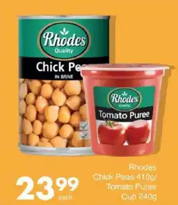 Save Rhodes Chick Peas Tomato Puree offer