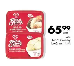 Save Ola Rich 'n Creamy Ice Cream offer