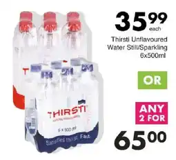 Save Thirsti Unflavoured Water Still/Sparkling offer