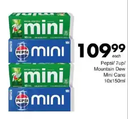 Save Pepsi/ 7up/ Mountain Dew Mini Cans offer