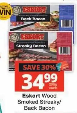 Checkers Eskort Wood Smoked Streaky/Back Bacon offer