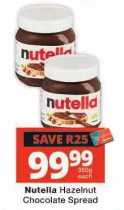 Checkers Nutella Hazelnut Chocolate Spread offer