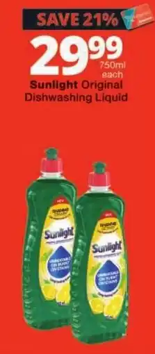 Checkers Sunlight Original Dishwashing Liquid offer