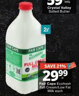 Checkers Fair Cape Ecfresh Full Cream/Low Fat Milk offer