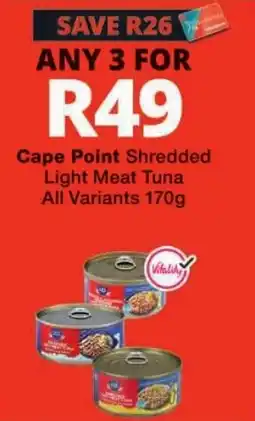 Checkers Cape Point Shredded Light Meat Tuna offer