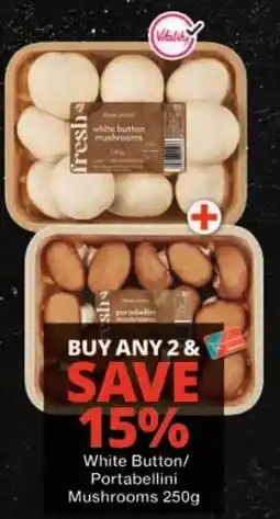 Checkers fresh white button mushrooms offer