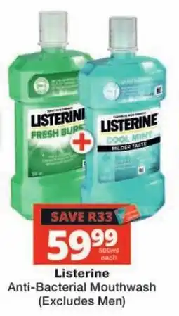 Checkers Listerine Anti-Bacterial Mouthwash offer