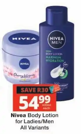 Nivea Body Lotion for Ladies/Men