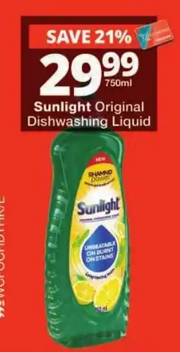 Checkers Sunlight Original Dishwashing Liquid offer