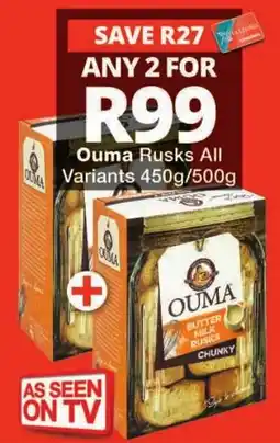 Checkers Ouma Rusks All Variants offer