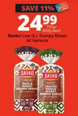 Checkers Sasko Low G.I. Dumpy Bread offer