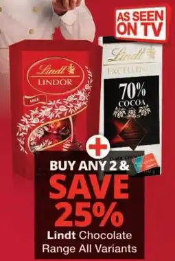 Checkers Lindt Chocolate Range All Variants offer
