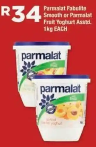 Parmalat Fabulite Smooth or Parmalat Fruit Yoghurt Assstd.