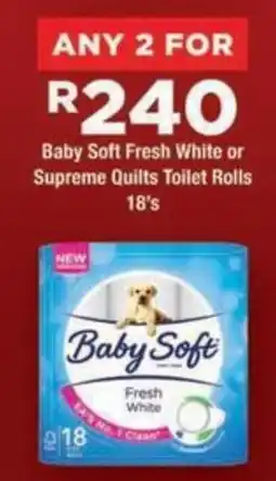 OK Foods Baby Soft Fresh White Toilet Rolls offer