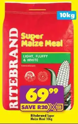Shoprite Ritebrand Super Maize Meal 10kg offer