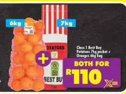 Shoprite Class 1 Best Buy Potatoes 7kg pocket + Oranges 6kg bag offer