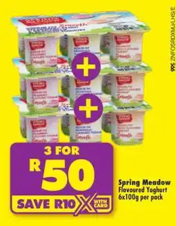 Shoprite SPRING MEADOW FLAVOURED YOGHURT 6x100g per pack offer