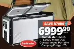 Checkers SnoMaster SMDZ-LS60D Metal Dual Compartment Portable Camping Fridge offer