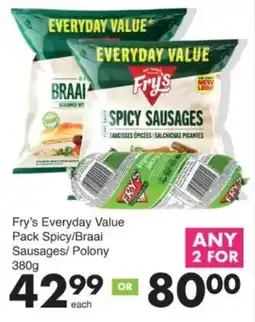 Save Hyper Fry's Everyday Value Pack Spicy/Braai Sausages/ Polony offer