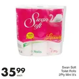 Save Hyper Swan Soft Toilet Rolls 2Ply Mini 9's offer
