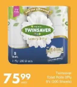 Save Hyper Twinsaver Toilet Rolls 3Ply offer