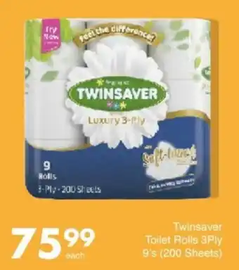 Save Hyper Twinsaver Toilet Rolls 3Ply offer