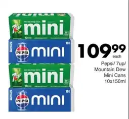 Save Hyper Pepsi/ 7up/ Mountain Dew Mini Cans offer
