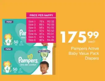 Save Hyper Pampers Active Baby Value Pack Diapers offer