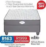 OK Furniture Edblo - 137cm rivers base set offer