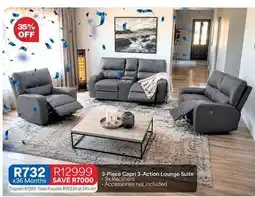 OK Furniture Total - 3-piece capri 3-action lounge suite offer