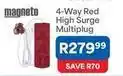 OK Furniture 4-way red high surge multiplug offer